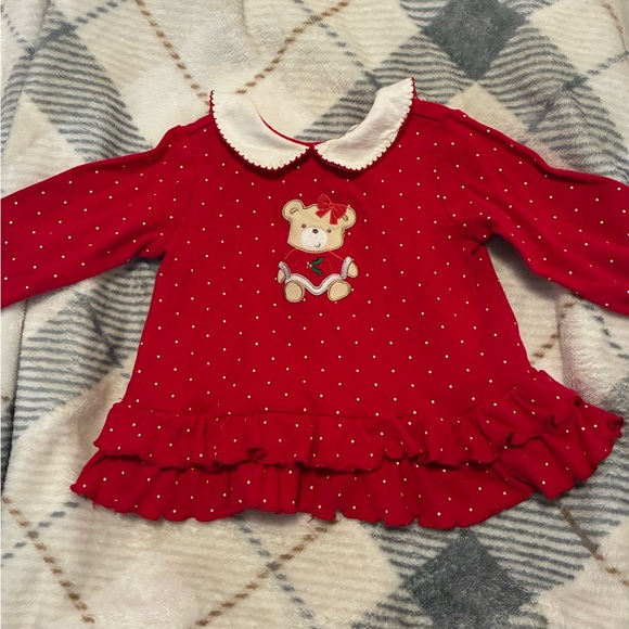 First Impressions Other - First Impressions Red Baby Dress with White Collar